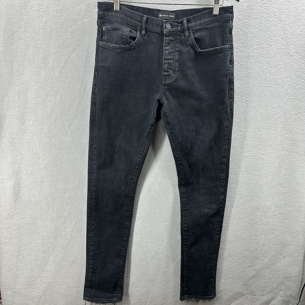 Purple Brand Jeans P001 BLR Mens 32x32 Resin Black Denim Jeans Preppy Streetwear